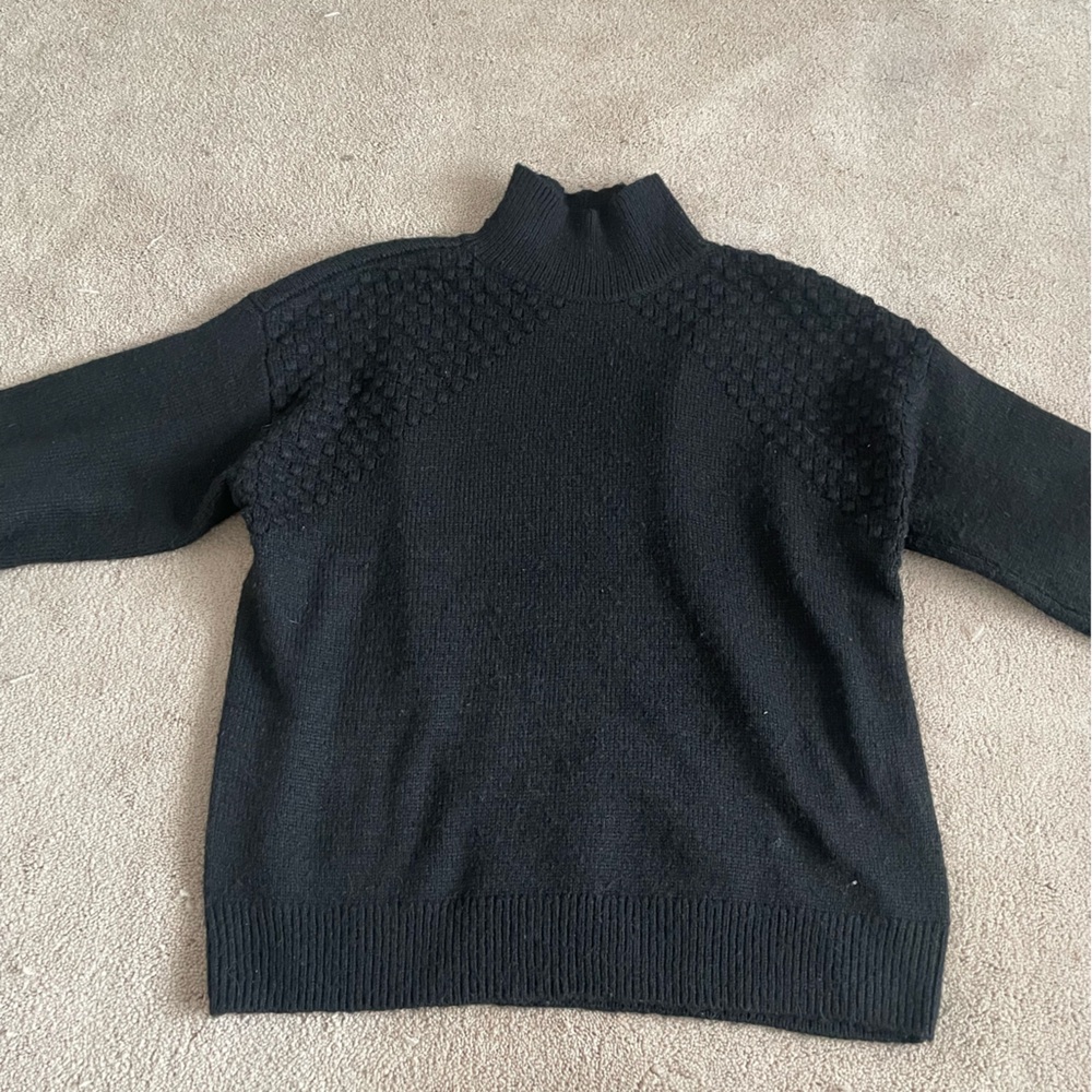 Nine West Black Textured Turtleneck Sweater